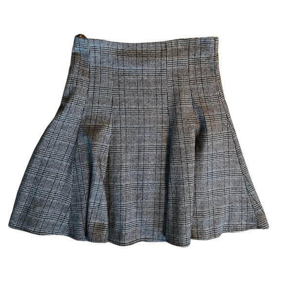 PASHUT Wool A-Line Skirt Herringbone Knee Length Pleated Gray Academia Israel - Picture 6 of 10